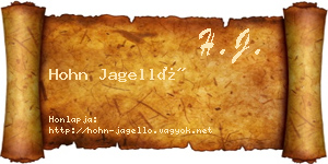 Hohn Jagelló névjegykártya